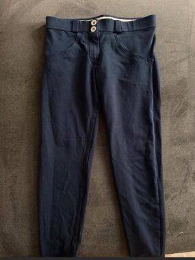 Freddy Navy Slim Stretch Leggings with Double Button Waist